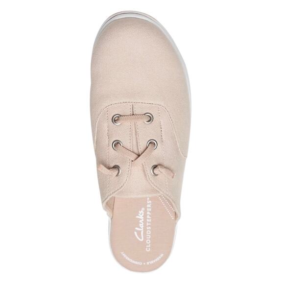 Clarks Women's Breeze Clara Slip On Laced Mule Sneakers Beige Size 11 - Picture 4 of 5